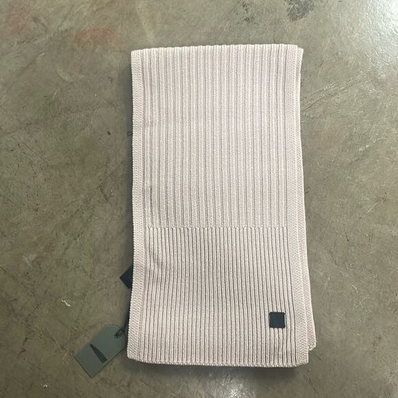 All Saints Mix Ribbed Blush Pink Wool Blend Scarf Retails: $149 New - Picture 2 of 6